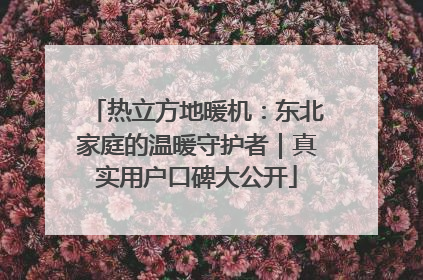 热立方地暖机：东北家庭的温暖守护者｜真实用户口碑大公开