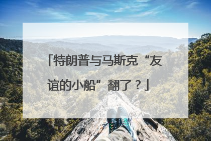特朗普与马斯克“友谊的小船”翻了？
