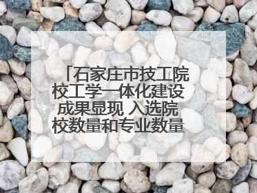 石家庄市技工院校工学一体化建设成果显现 入选院校数量和专业数量全省第一