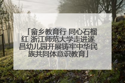 畲乡教育行 同心石榴红 浙江师范大学走进遂昌幼儿园开展铸牢中华民族共同体意识教育