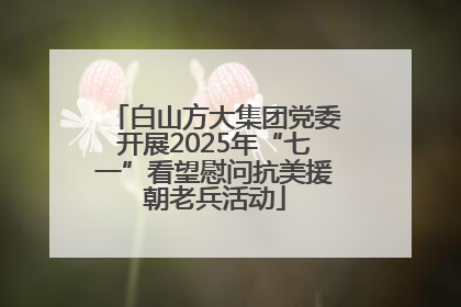 白山方大集团党委开展2025年“七一”看望慰问抗美援朝老兵活动