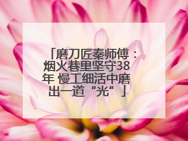 磨刀匠秦师傅：烟火巷里坚守38年 慢工细活中磨出一道“光”