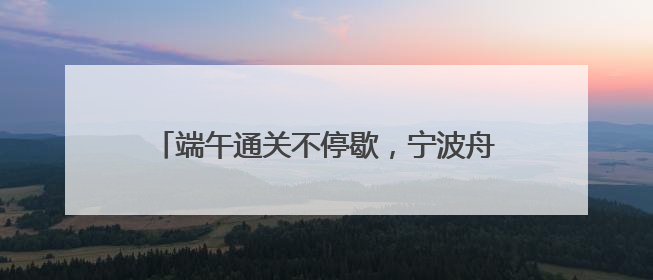 端午通关不停歇，宁波舟山港“一带一路”航线进出境集装箱1.48万标箱