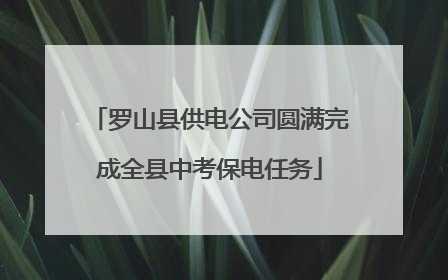 罗山县供电公司圆满完成全县中考保电任务