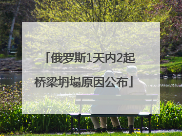 俄罗斯1天内2起桥梁坍塌原因公布