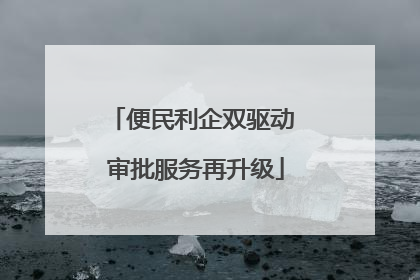 便民利企双驱动 审批服务再升级
