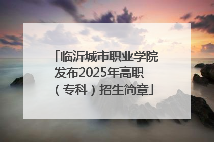 临沂城市职业学院发布2025年高职（专科）招生简章