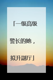 一级高级警长的她，拟升副厅