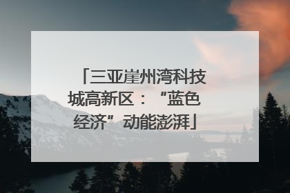 三亚崖州湾科技城高新区：“蓝色经济”动能澎湃