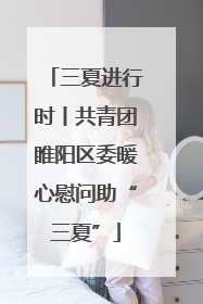 三夏进行时丨共青团睢阳区委暖心慰问助“三夏”