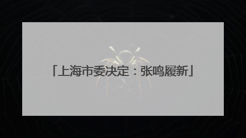 上海市委决定：张鸣履新