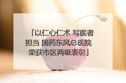 以仁心仁术 写医者担当 国药东风总医院荣获市区两级表彰