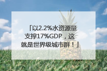 以2.2%水资源量支撑17%GDP，这就是世界级城市群！
