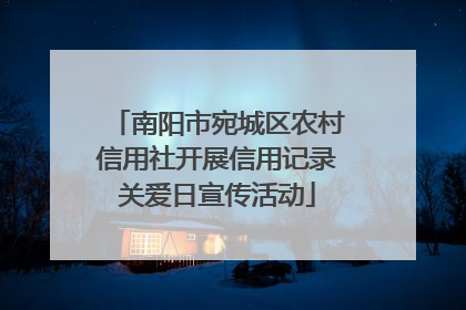 南阳市宛城区农村信用社开展信用记录关爱日宣传活动
