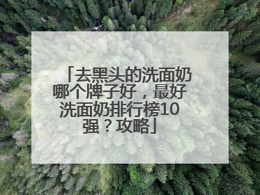 去黑头的洗面奶哪个牌子好，最好洗面奶排行榜10强？攻略
