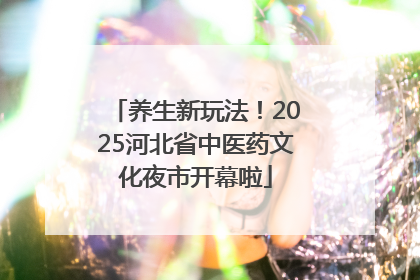 养生新玩法！2025河北省中医药文化夜市开幕啦