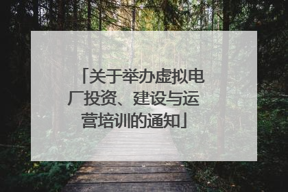 关于举办虚拟电厂投资、建设与运营培训的通知