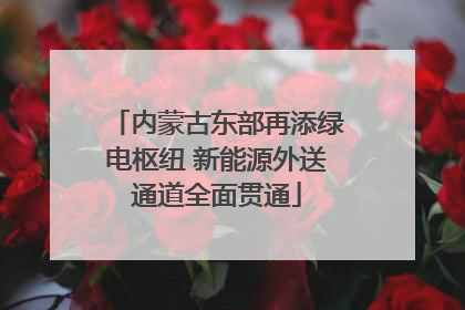 内蒙古东部再添绿电枢纽 新能源外送通道全面贯通