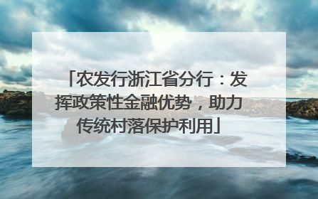 农发行浙江省分行：发挥政策性金融优势，助力传统村落保护利用