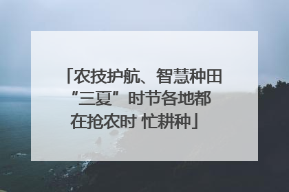 农技护航、智慧种田 “三夏”时节各地都在抢农时 忙耕种
