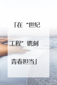 在“世纪工程”镌刻青春担当