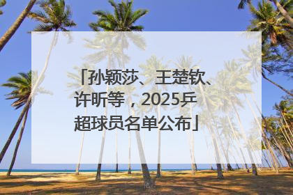 孙颖莎、王楚钦、许昕等，2025乒超球员名单公布