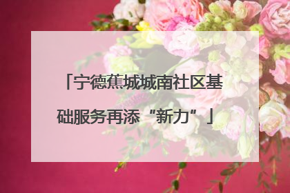 宁德蕉城城南社区基础服务再添“新力”