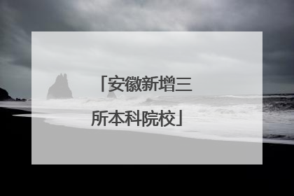 安徽新增三所本科院校