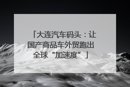 大连汽车码头：让国产商品车外贸跑出全球“加速度”