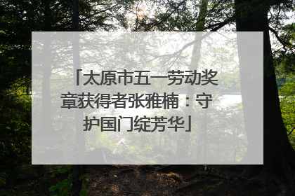 太原市五一劳动奖章获得者张雅楠：守护国门绽芳华