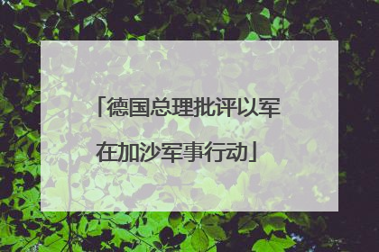 德国总理批评以军在加沙军事行动