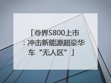 尊界S800上市：冲击新能源超豪华车“无人区”