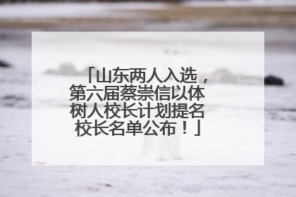 山东两人入选，第六届蔡崇信以体树人校长计划提名校长名单公布！