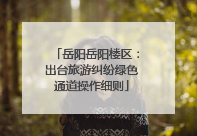 岳阳岳阳楼区：出台旅游纠纷绿色通道操作细则