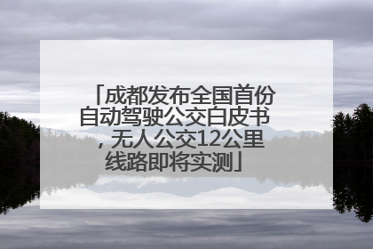 成都发布全国首份自动驾驶公交白皮书，无人公交12公里线路即将实测