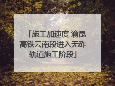 施工加速度 渝昆高铁云南段进入无砟轨道施工阶段