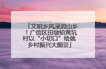 文明乡风浸润山乡！广信区田墩镇黄坑村以“小切口”绘就乡村振兴大图景