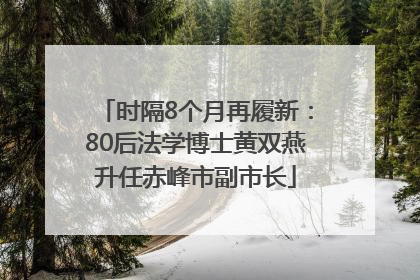 时隔8个月再履新：80后法学博士黄双燕升任赤峰市副市长