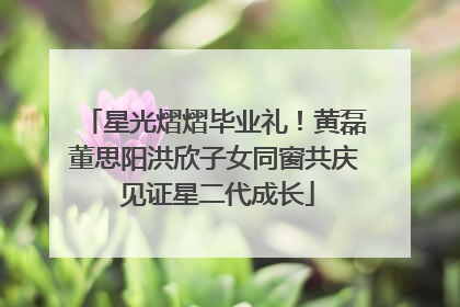 星光熠熠毕业礼！黄磊董思阳洪欣子女同窗共庆 见证星二代成长