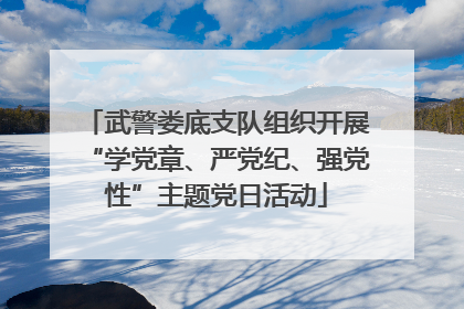 武警娄底支队组织开展“学党章、严党纪、强党性”主题党日活动