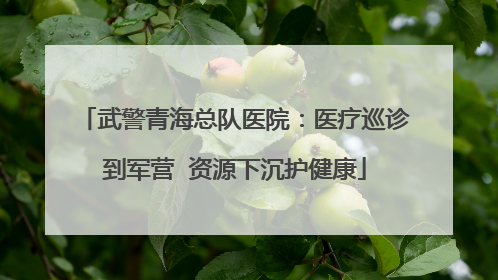 武警青海总队医院：医疗巡诊到军营  资源下沉护健康