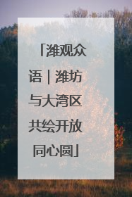 潍观众语｜潍坊与大湾区共绘开放同心圆