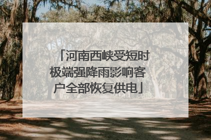 河南西峡受短时极端强降雨影响客户全部恢复供电