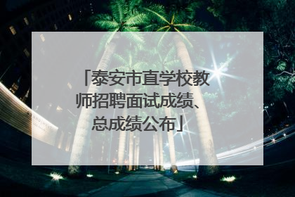 泰安市直学校教师招聘面试成绩、总成绩公布