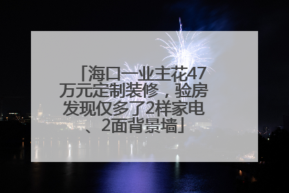 海口一业主花47万元定制装修，验房发现仅多了2样家电、2面背景墙