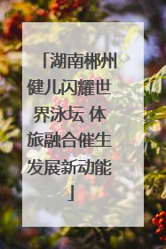 湖南郴州健儿闪耀世界泳坛 体旅融合催生发展新动能