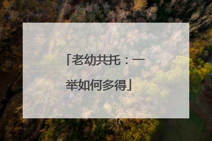 老幼共托：一举如何多得
