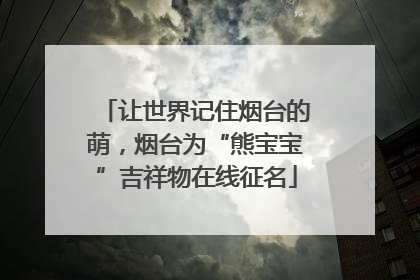 让世界记住烟台的萌，烟台为“熊宝宝”吉祥物在线征名