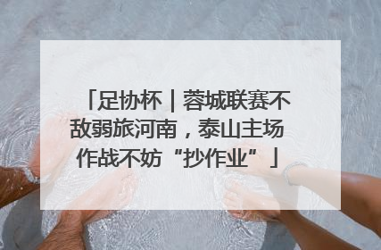 足协杯｜蓉城联赛不敌弱旅河南，泰山主场作战不妨“抄作业”