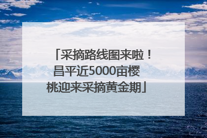 采摘路线图来啦！昌平近5000亩樱桃迎来采摘黄金期